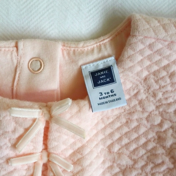 NEW janie & jack soft pink quilted floral jumpsuit 3-6 months baby girl - Picture 4 of 7